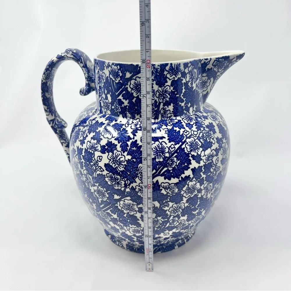 Williams Sonoma Burgess & Leigh Etruscan Jug Blue Burgess Chintz Made in England